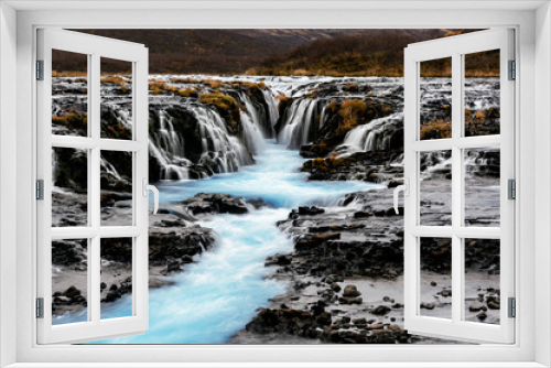 Fototapeta Naklejka Na Ścianę Okno 3D - Brúarfoss waterfall Iceland in autumn.