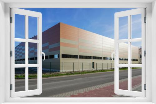 Fototapeta Naklejka Na Ścianę Okno 3D - facade of new factory building made of thermo insulated aluminium panels