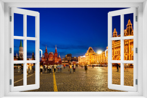 Fototapeta Naklejka Na Ścianę Okno 3D - The Red Square at dusk, Moscow