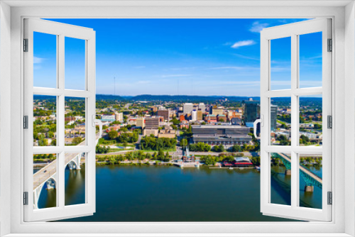 Downtown Knoxville Tennessee Drone Skyline Aerial and Tennessee