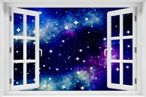 Fototapeta Naklejka Na Ścianę Okno 3D - Galaxy background illustration with stars and stardust. Galaxy wallpaper
