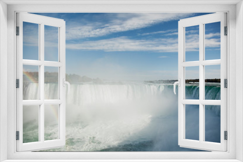 Fototapeta Naklejka Na Ścianę Okno 3D - Niagara Falls horseshoe falls on Canada side with natural rainbow