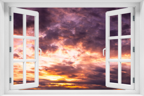 Fototapeta Naklejka Na Ścianę Okno 3D - Panorama dramatic cloudy twilight sky nature backgroud