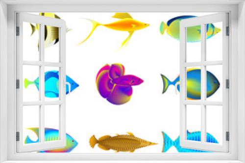 Fototapeta Naklejka Na Ścianę Okno 3D - Colorful Fishes
