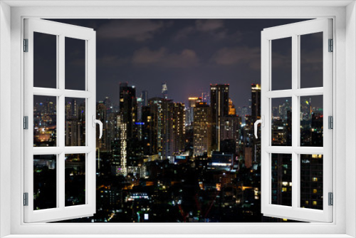 Fototapeta Naklejka Na Ścianę Okno 3D - Bangkok Skyline at Night, Bangkok, Thailand, Asia