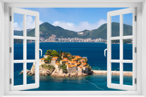 Fototapeta Naklejka Na Ścianę Okno 3D - Saint Stefan Island. A popular attraction of Montenegro
