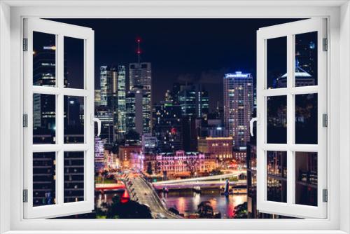 Fototapeta Naklejka Na Ścianę Okno 3D - Brisbane skyline city at night