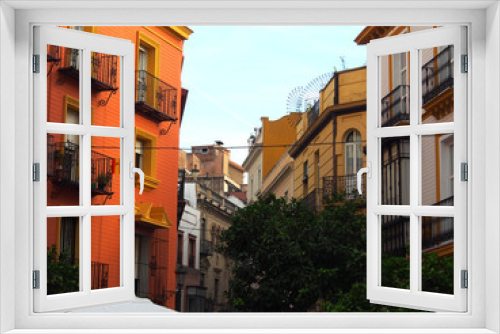 Fototapeta Naklejka Na Ścianę Okno 3D - Altstadt Sevilla, Spanien: Altbauten, Fassaden, Gassen