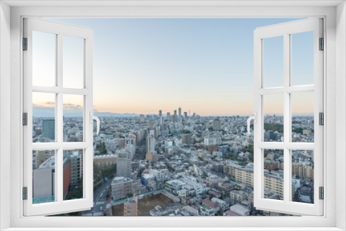 Fototapeta Naklejka Na Ścianę Okno 3D - 東京都文京区後楽園から見た東京の夕景