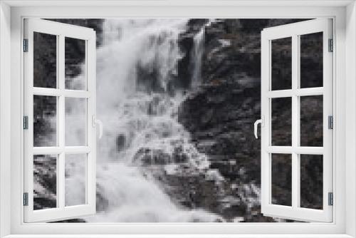 Fototapeta Naklejka Na Ścianę Okno 3D - Norwegian Autumn powerful waterfall in the Forest