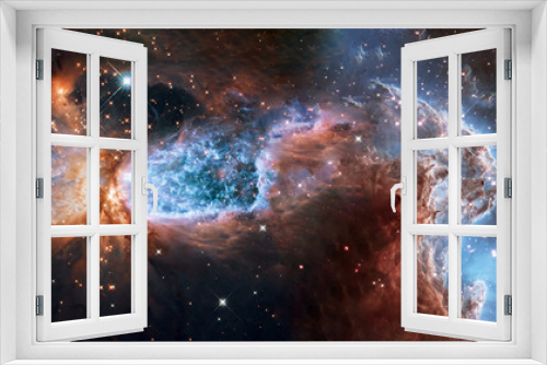 Fototapeta Naklejka Na Ścianę Okno 3D - Somewhere in extreme deep space far galaxies and stardust. Science fiction background. Elements of this image were furnished by NASA.