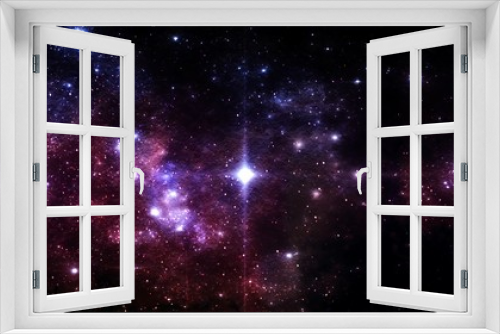 Fototapeta Naklejka Na Ścianę Okno 3D - Glowing Stars in Deep Outer Space with Flowing Comet Dust Specks - Abstract Background Texture