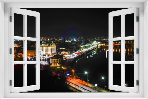 Fototapeta Naklejka Na Ścianę Okno 3D - Kiev, Ukraine, Downtown and the Dnieper River.