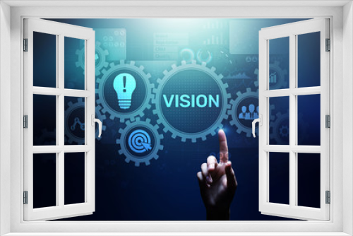 Vision, Business intelligence and strategy concept on virtual screen.