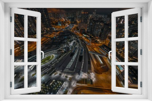 Fototapeta Naklejka Na Ścianę Okno 3D - Panoramic aerial view of Hong Kong City