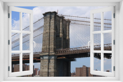 Fototapeta Naklejka Na Ścianę Okno 3D - brooklyn bridge and manhattan