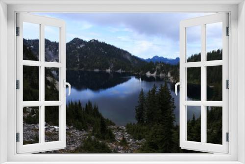 Fototapeta Naklejka Na Ścianę Okno 3D - Snow lake