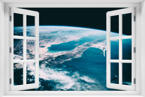 Fototapeta Naklejka Na Ścianę Okno 3D - Blue earth, shot in distance. The elements of this image furnished by NASA.