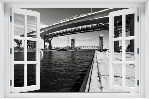 Fototapeta Naklejka Na Ścianę Okno 3D - The Burlington Bay James N. Allan Skyway and canal in Burlington, Ontario