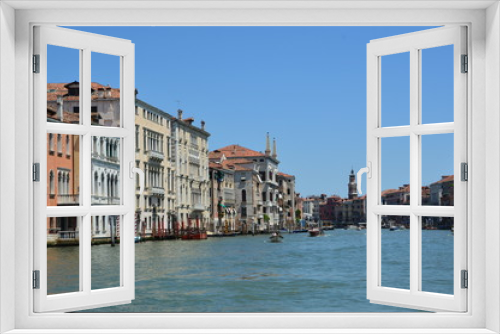 Fototapeta Naklejka Na Ścianę Okno 3D - Venice (Italy). June 2019. Grand Canal. One of the main water transport corridors in the city. One end of the canal leads to the lagoon near Santa Lucia Train Station, and the other leads to San Marco
