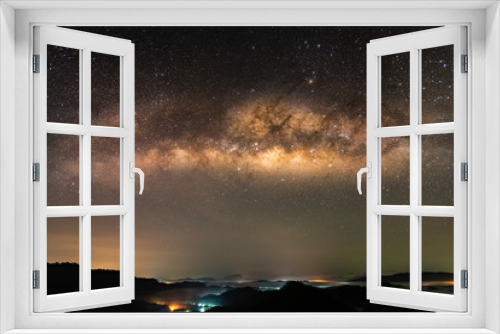 Fototapeta Naklejka Na Ścianę Okno 3D - Landscape with Milky way, Milky way background