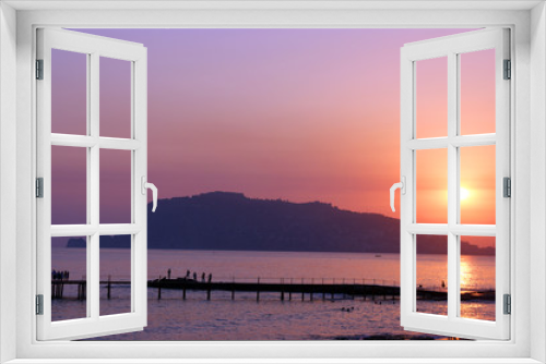 Fototapeta Naklejka Na Ścianę Okno 3D - Sunset at Mediterranean