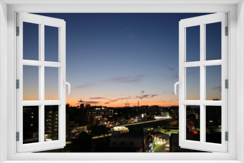 Fototapeta Naklejka Na Ścianę Okno 3D - 夕暮れ時の風景
