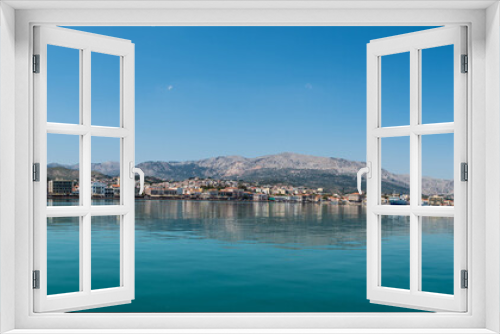 Fototapeta Naklejka Na Ścianę Okno 3D - Port of Chios panorama on a beautiful day, Greece