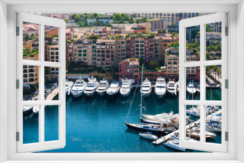Fototapeta Naklejka Na Ścianę Okno 3D - Port de Fontvieille, Fontvieille Harbour, sheltered marina in Monaco, France