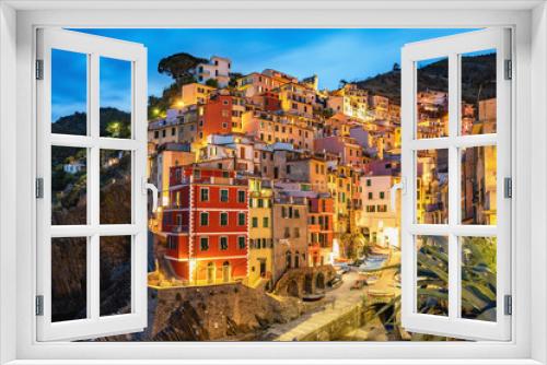 Fototapeta Naklejka Na Ścianę Okno 3D - Rio Maggiore nocą, Cinque Terre, Liguria, La Spezia, Włochy