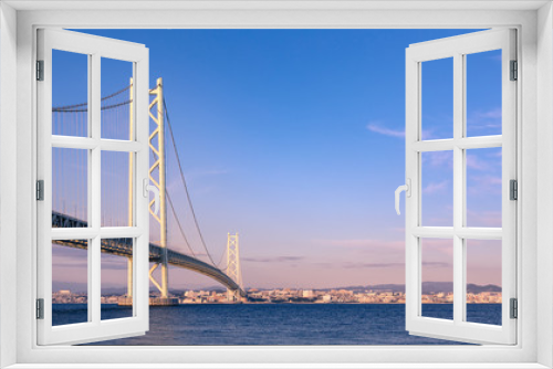 Fototapeta Naklejka Na Ścianę Okno 3D - 淡路島から見た明石海峡大橋