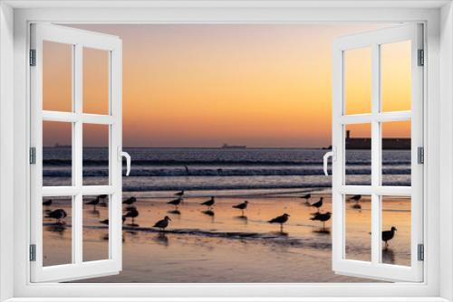 Fototapeta Naklejka Na Ścianę Okno 3D - Matosinhos beach at sunset