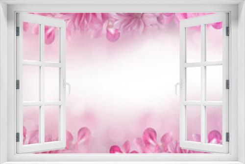 Fototapeta Naklejka Na Ścianę Okno 3D - soft mix romance pink and purple orchid,rose,dahlia flower frame background 