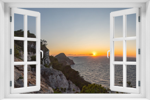 Fototapeta Naklejka Na Ścianę Okno 3D - Sunset in Purtas del Cielo, Ibiza, Islas Baleares, Spain