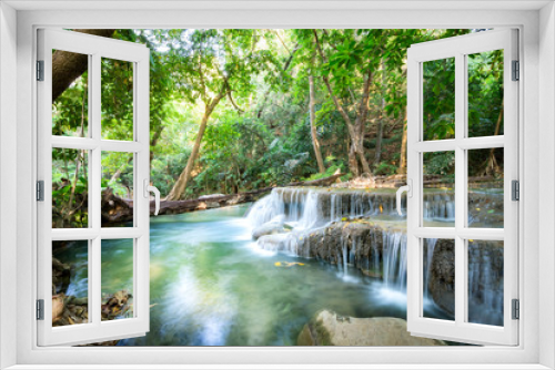 Fototapeta Naklejka Na Ścianę Okno 3D - Beautiful Waterfall in tropical forest of Thailand.