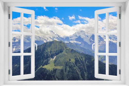 Fototapeta Naklejka Na Ścianę Okno 3D - Colorful mountain landscape of the Swiss Alps on a summer day 