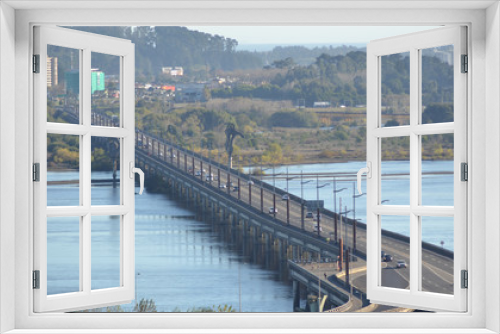 Fototapeta Naklejka Na Ścianę Okno 3D - yacolen bridge Concepcion city Chile