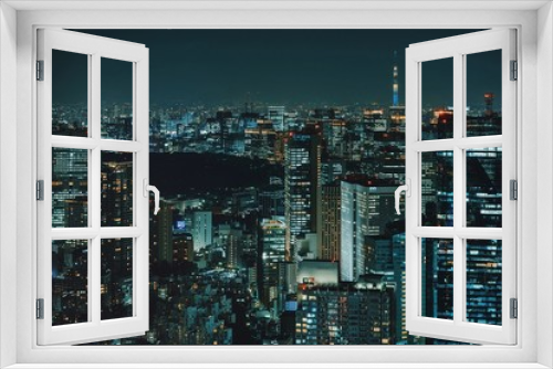 Fototapeta Naklejka Na Ścianę Okno 3D - Tokyo cityscape