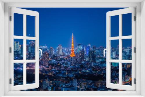 Fototapeta Naklejka Na Ścianę Okno 3D - 東京都市風景 夜景 Night view of Tokyo