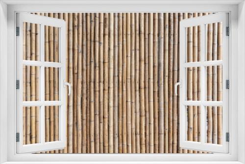 Fototapeta Naklejka Na Ścianę Okno 3D - Natural dry grunge bamboo fence background