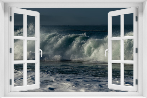 Fototapeta Naklejka Na Ścianę Okno 3D - Foamy Atlantic ocean wave at Portugal coast.