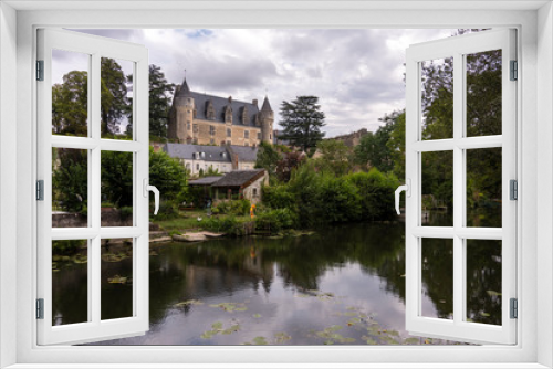 Fototapeta Naklejka Na Ścianę Okno 3D - The beautiful village of Montresor bathed by the Indrois river, located in the Loire Valley.