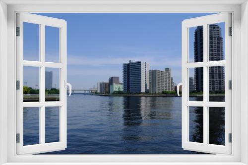 Fototapeta Naklejka Na Ścianę Okno 3D - 豊洲運河の風景