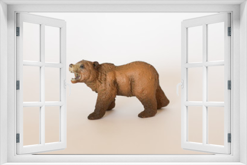 Fototapeta Naklejka Na Ścianę Okno 3D - bear on white background. space for text. Large, brown bear isolated on white background. Russian bear. children's toy bear