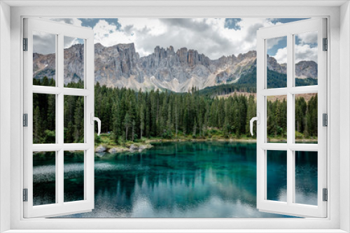 Fototapeta Naklejka Na Ścianę Okno 3D - Carezza Al Lago