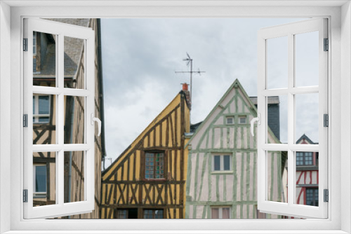 Fototapeta Naklejka Na Ścianę Okno 3D - the historic old city center of Rouen in Normandy with its famous half-timbered houses