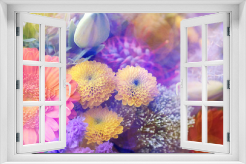Fototapeta Naklejka Na Ścianę Okno 3D - close up of a colorful bouquet