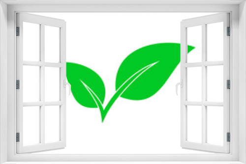 Fototapeta Naklejka Na Ścianę Okno 3D - Vector Leaves icon isolated. Green Eco icon