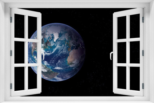 Fototapeta Naklejka Na Ścianę Okno 3D - Planet earth from space on a dark background. Elements of this image were furnished by NASA.