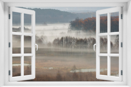 Fototapeta Naklejka Na Ścianę Okno 3D - fog over the river